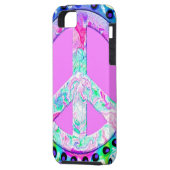 Psychedelic Peace Sign Abstrakt Case-Mate iPhone Hülle (Rückseite Links)