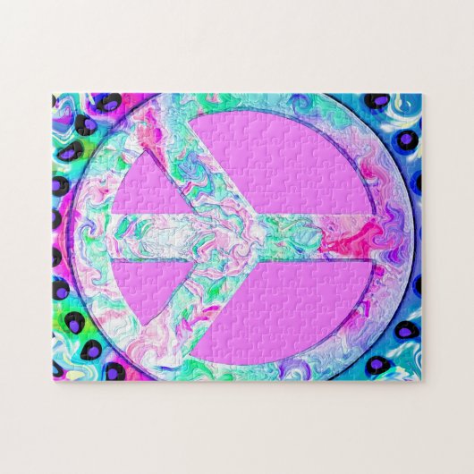 Psychedelic Peace Sign Abstrakt Puzzle (Horizontal)