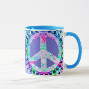 Psychedelic Peace Sign Abstrakt Tasse