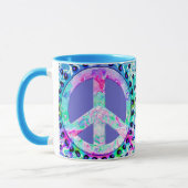 Psychedelic Peace Sign Abstrakt Tasse (Links)