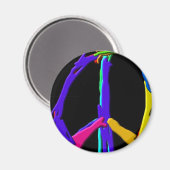 Psychedelic Peace Sign Magnet (Vorderseite/Rückseite)