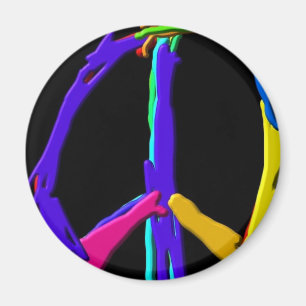 Psychedelic Peace Sign Magnet
