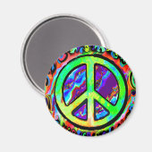 Psychedelic Peace Sign Magnet (Vorderseite/Rückseite)