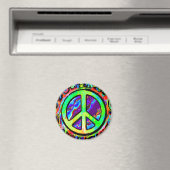 Psychedelic Peace Sign Magnet (In Situ (Geschirrspüler))