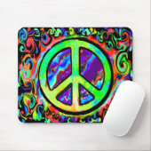 Psychedelic Peace Sign Mousepad (Mit Mouse)