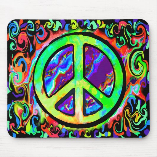 Psychedelic Peace Sign Mousepad (Vorne)