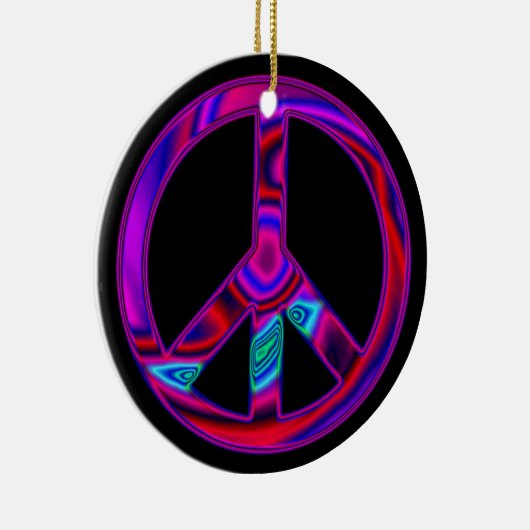 Psychedelic Peace Sign Ornament (Rechts)