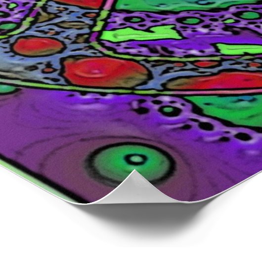 psychedelic peace sign poster (Ecke)