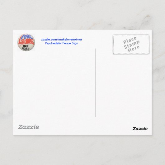 Psychedelic Peace Sign Postkarte (Rückseite)