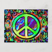 Psychedelic Peace Sign Postkarte (Vorderseite)