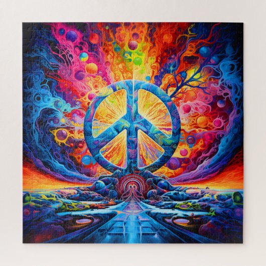 Psychedelic Peace Sign Puzzle (Vertikal)