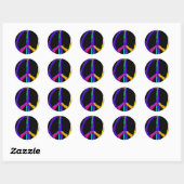Psychedelic Peace Sign Stickers (Blatt)
