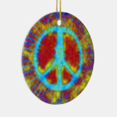 Psychedelic Peace Sign Weihnachten Keramikornament (Rechts)