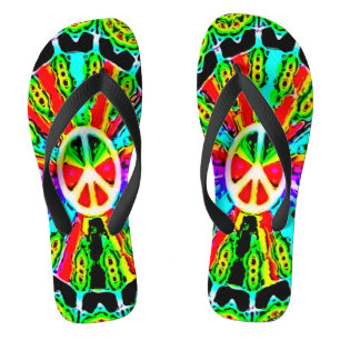 Psychedelic Peace Wheels Sandals Badesandalen