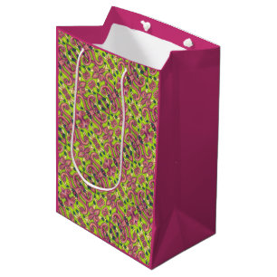 PSYCHEDELIC PINK FLAMINGO GIFT BAG Med Pink Mittlere Geschenktüte