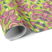 PSYCHEDELIC PINK FLAMINGO GIFT WRAPPPAPIER Bird Geschenkpapier (Rolleneckpunkt)