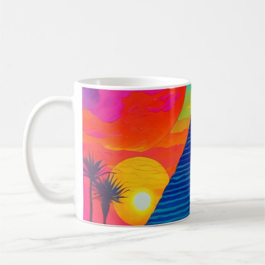 Psychedelic Pink Pyramid Princess Kaffeetasse (Links)
