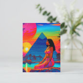 Psychedelic Pink Pyramid Princess Postkarte (Stehend Vorderseite)