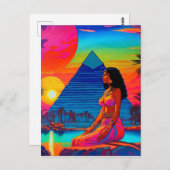 Psychedelic Pink Pyramid Princess Postkarte (Vorne/Hinten)