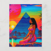 Psychedelic Pink Pyramid Princess Postkarte (Vorderseite)