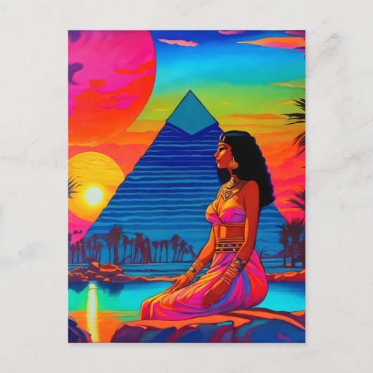 Psychedelic Pink Pyramid Princess Postkarte (Vorderseite)