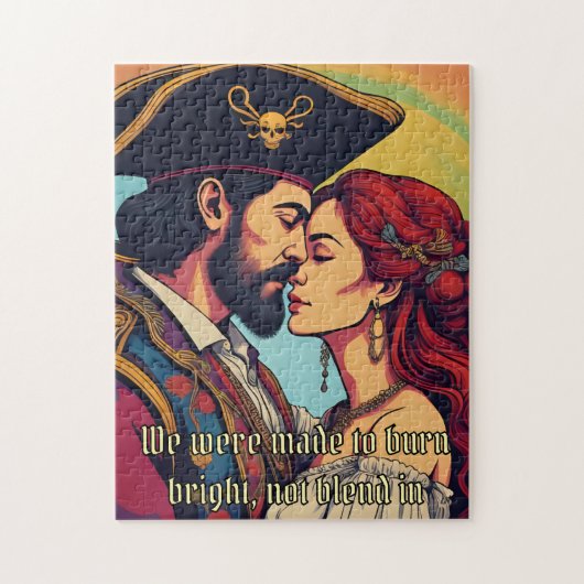 Psychedelic Pirate Couple - Bold Romance Puzzle (Vertikal)