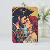 Psychedelic Pirate Finding Liebe Affirmation Card RSVP Karte (Stehend Vorderseite)