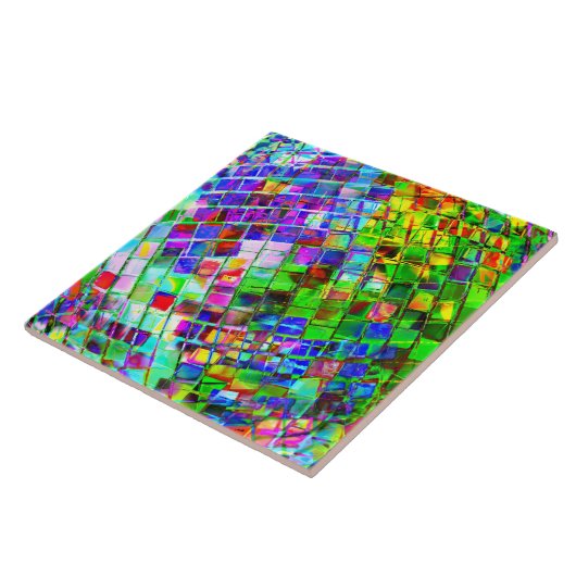 Psychedelic Planet Disco Ball Fliese (Seite)