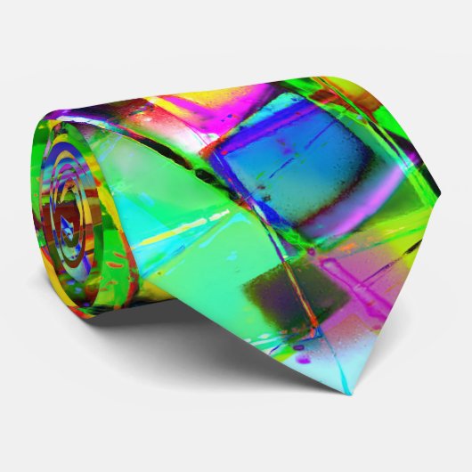 Psychedelic Planet Disco Ball Krawatte (Gerollt)