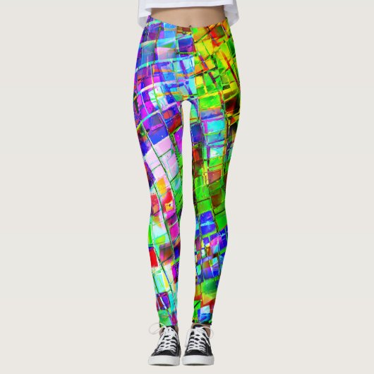 Psychedelic Planet Disco Ball Leggings (Vorderseite)