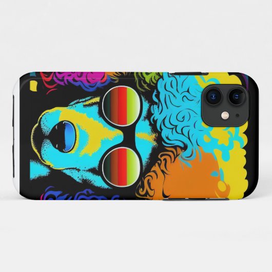 Psychedelic Poodle Dog Design Case-Mate iPhone Hülle (Rückseite (Horizontal))