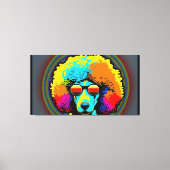 Psychedelic Poodle Dog Design Leinwanddruck (Vorderseite)