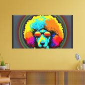 Psychedelic Poodle Dog Design Leinwanddruck (Insitu (Wohnzimmer))