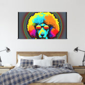 Psychedelic Poodle Dog Design Leinwanddruck (Insitu (Schlafzimmer))
