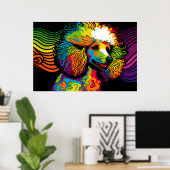 Psychedelic Poodle Dog Design Poster (Heimbüro)