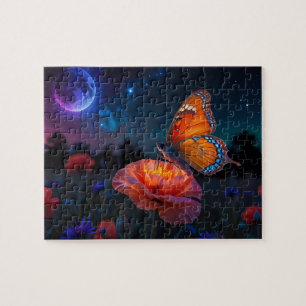 Psychedelic Poppy - Rich & Viberant farbig Puzzle