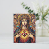 psychedelic Protection From Evil Mary Colorful Postkarte (Stehend Vorderseite)