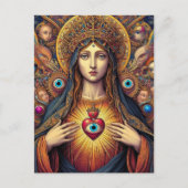 psychedelic Protection From Evil Mary Colorful Postkarte (Vorderseite)