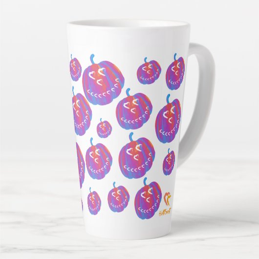 Psychedelic Pumpkin Patch hört Latte-Tasse Milchtasse (Rechte Ecke)