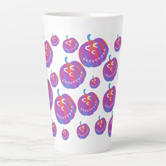 Psychedelic Pumpkin Patch hört Latte-Tasse Milchtasse (Vorderseite)