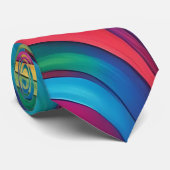 Psychedelic Rainbow Abstrakt Neck Tie Krawatte (Gerollt)