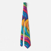 Psychedelic Rainbow Abstrakt Neck Tie Krawatte (Rückseite)