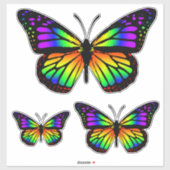 Psychedelic Rainbow Butterfly Vinyl Aufkleber (Blatt)