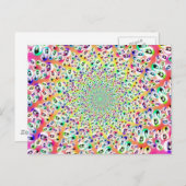 Psychedelic Rainbow Eyes Mandala Postkarte (Vorne/Hinten)