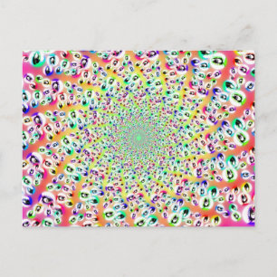 Psychedelic Rainbow Eyes Mandala Postkarte