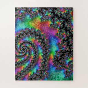 Psychedelic Rainbow Fractal Puzzle