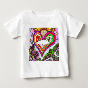 Psychedelic Rainbow Heart Art Print Baby T-shirt
