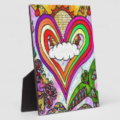 Psychedelic Rainbow Heart Art Print Fotoplatte (Seite)