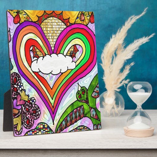 Psychedelic Rainbow Heart Art Print Fotoplatte (Seite)