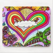 Psychedelic Rainbow Heart Art Print Mousepad (Vorne)